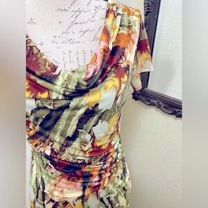 Fun top. Snatch waist stretchy beautiful top like new.